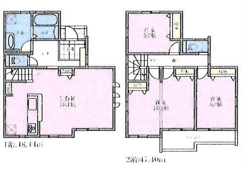建物参考間取り 95.84u 1550万円